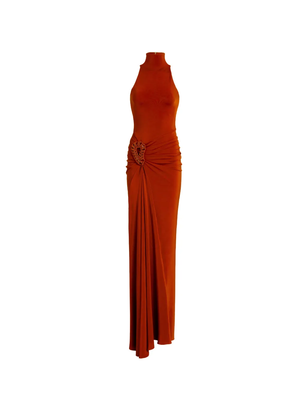 Silvia Tcherassi Frances ring-detail ruched maxi dress - Arancione