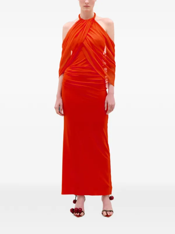 silvia tcherassi orange dress Silvia Tcherassi Ivanova Dress Orange Orchid Abstract - Orange