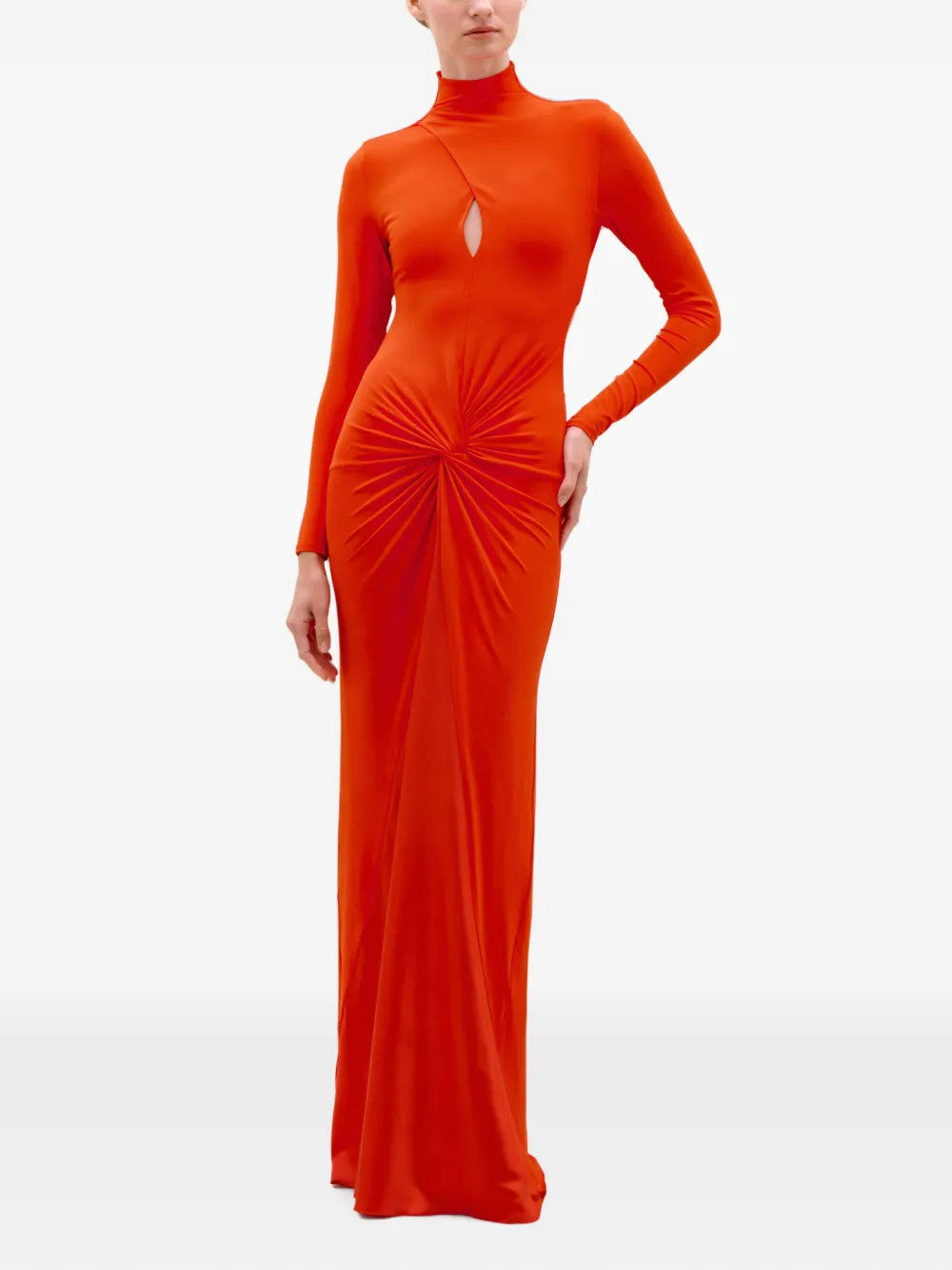 Silvia Tcherassi Birdy blousejurk met gedraaid detail en uitgesneden details Oranje
