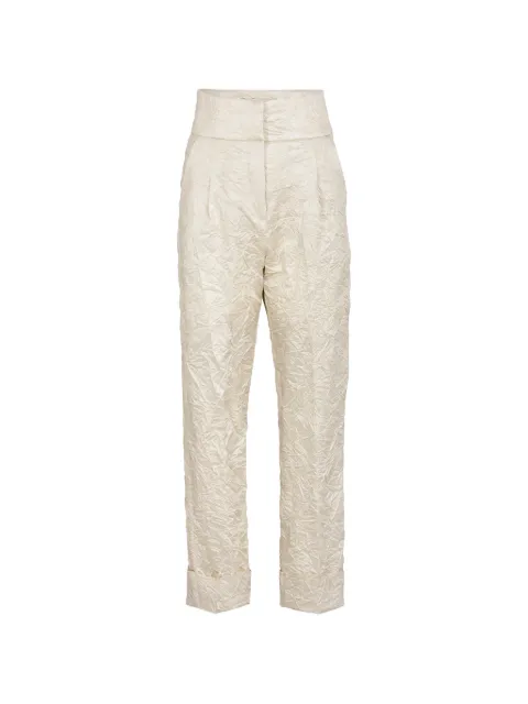 Silvia Tcherassi pantalones capri Moad con acabado arrugado