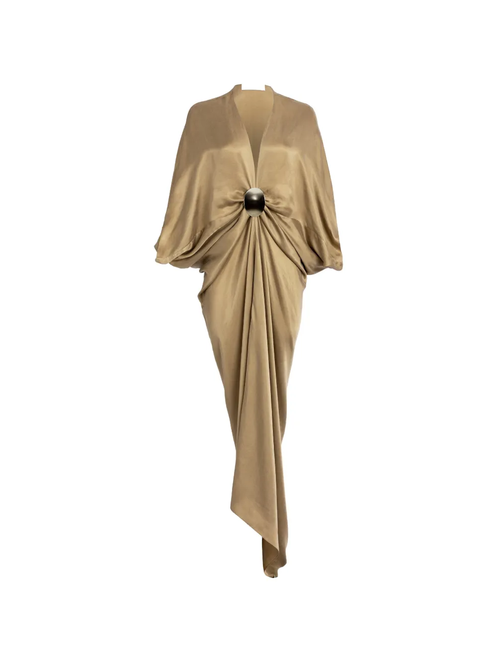 Silvia Tcherassi Fiore draped maxi dress - Brown