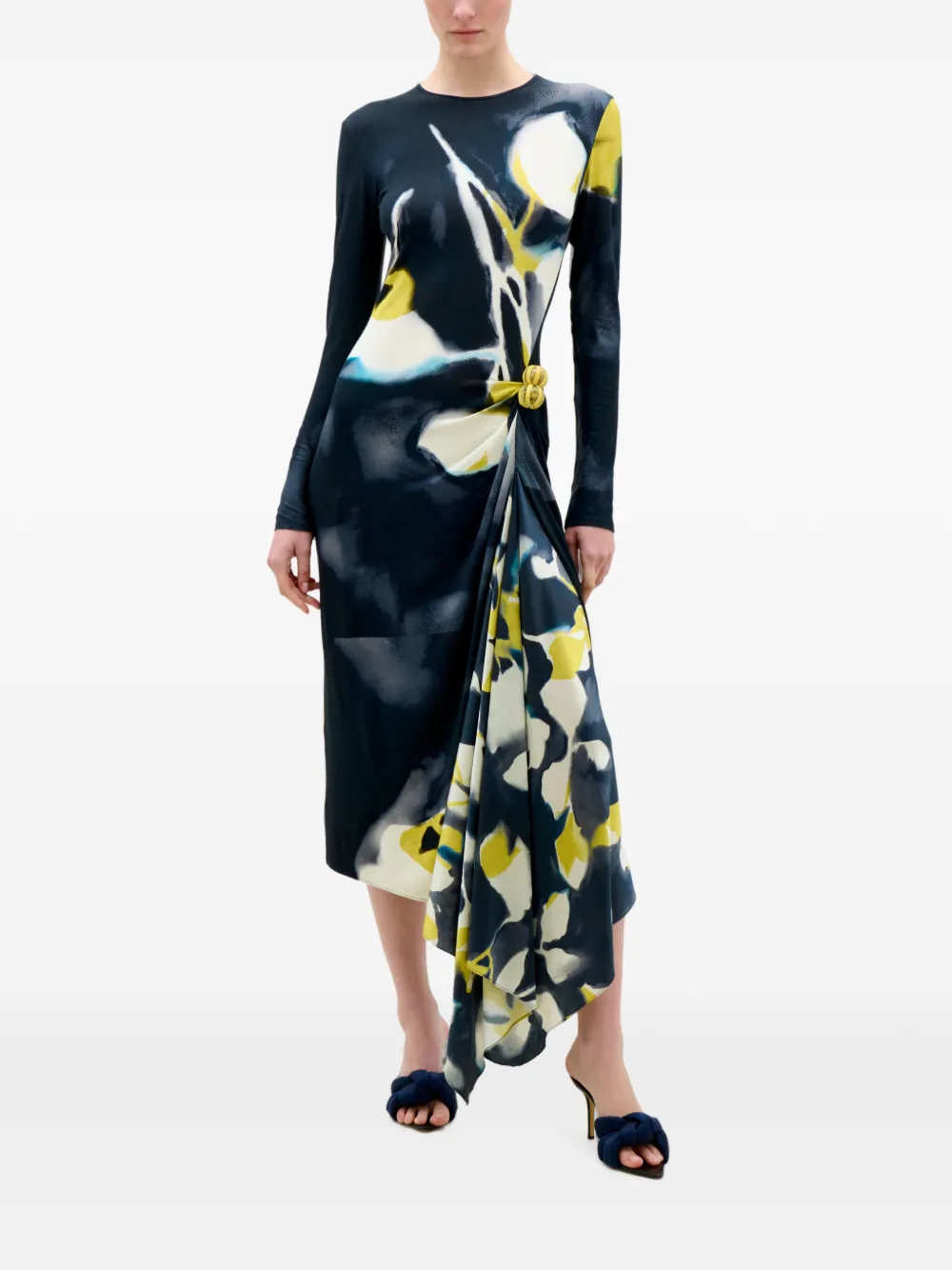 Silvia Tcherassi Ananya midi-jurk met bloemenprint Blauw