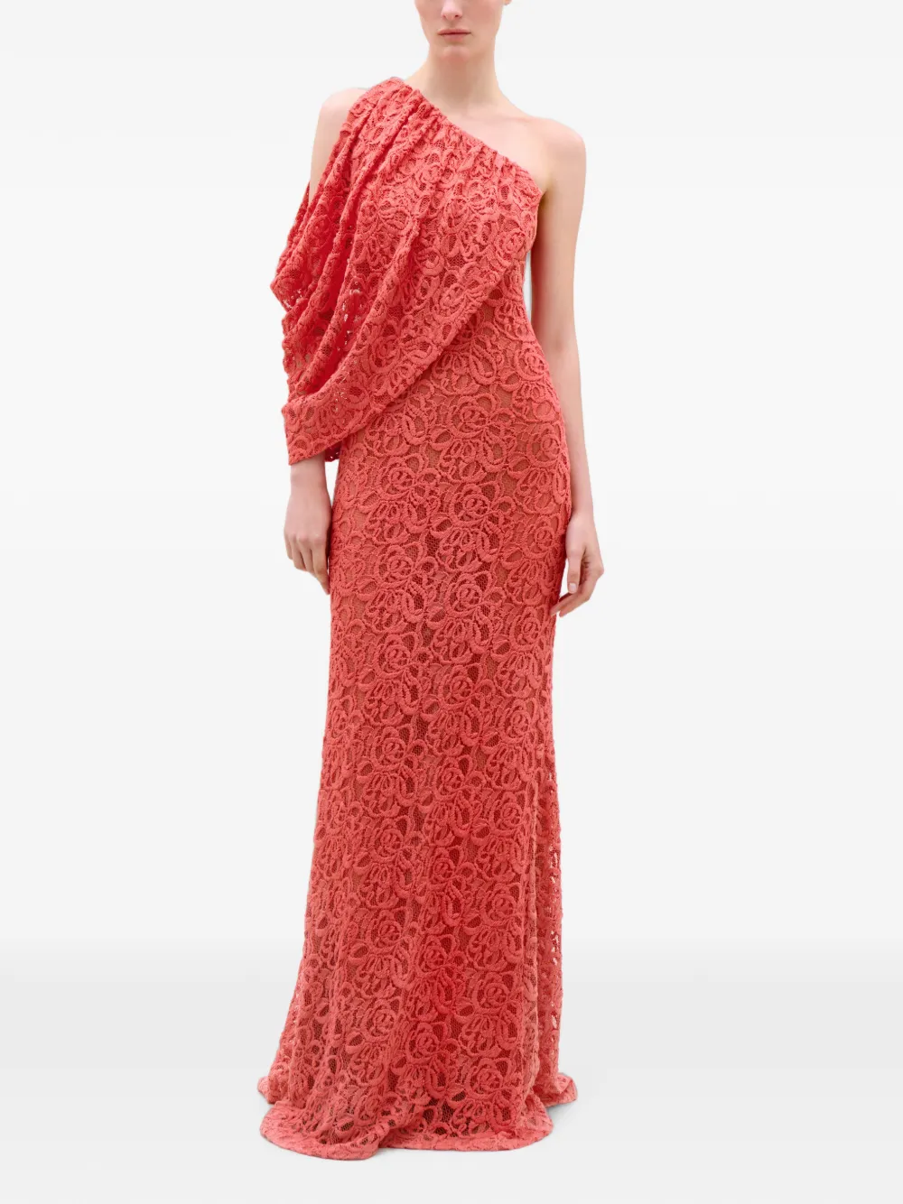 Silvia Tcherassi Terry asymmetrische maxi-dress Rood