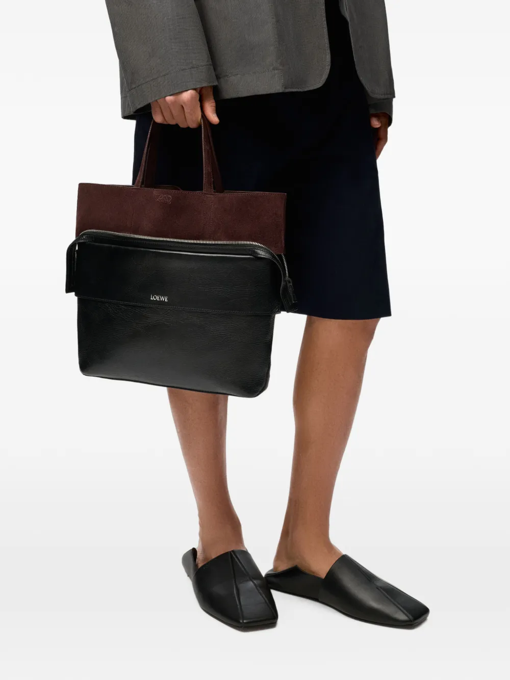 LOEWE Switch leren shopper Zwart