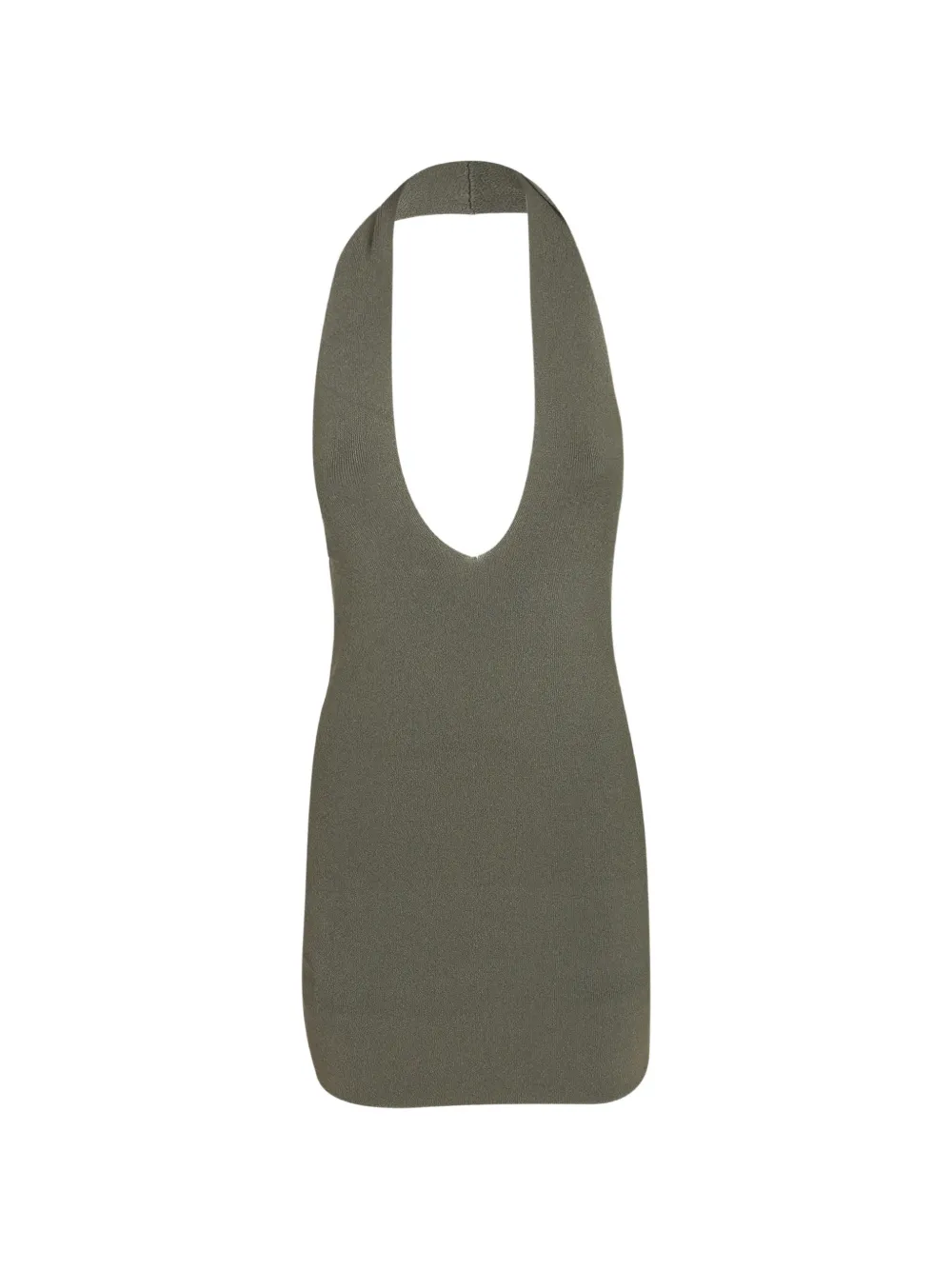 Federica Tosi halterneck ribbed-knit mini dress - Verde