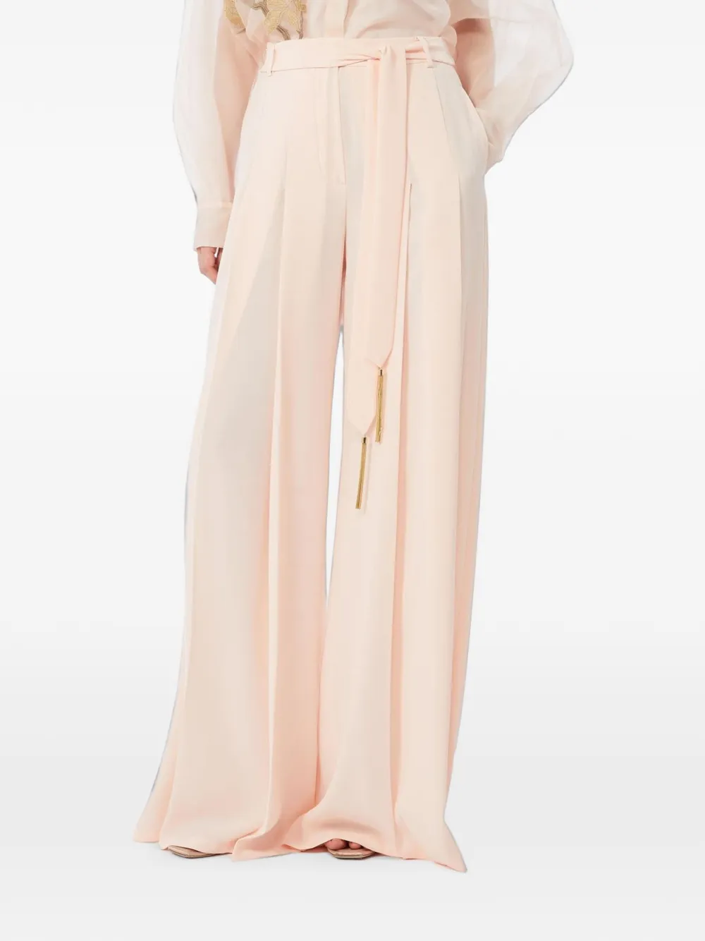 Max Mara Cady tassel-detail palazzo trousers - Rosa