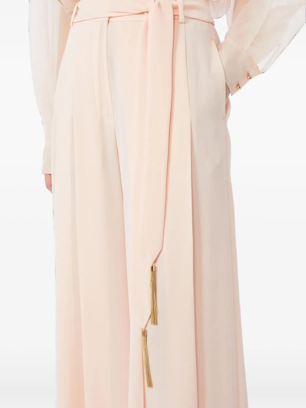 Max Mara Cady palazzo broek met kwastje Roze