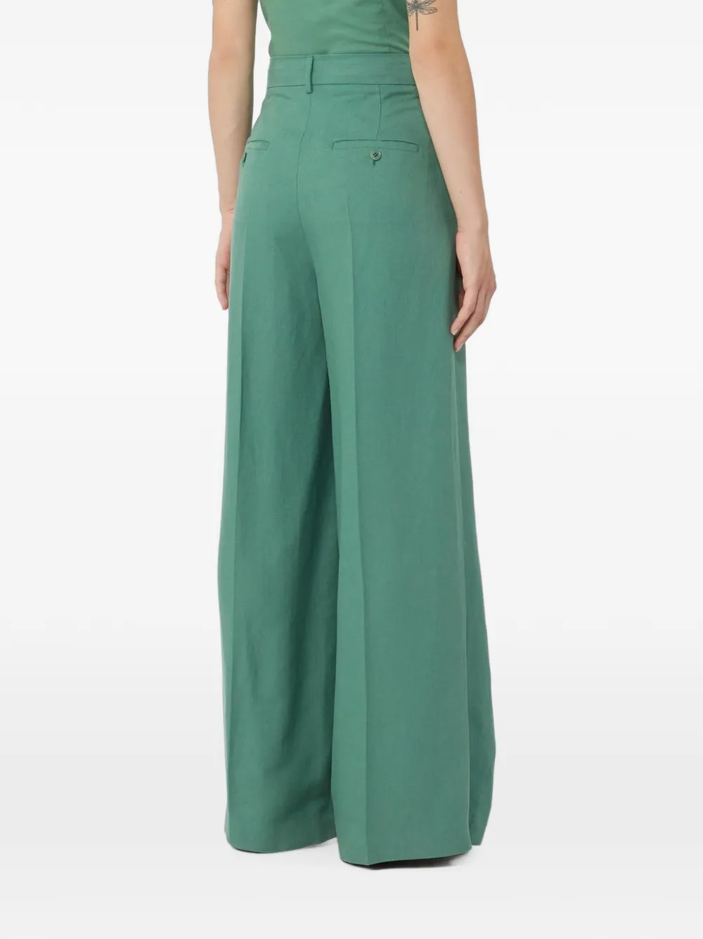 Weekend Max Mara Plooibroek met wijde pijpen Groen