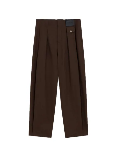 LOEWE logo-patch pleated trousers