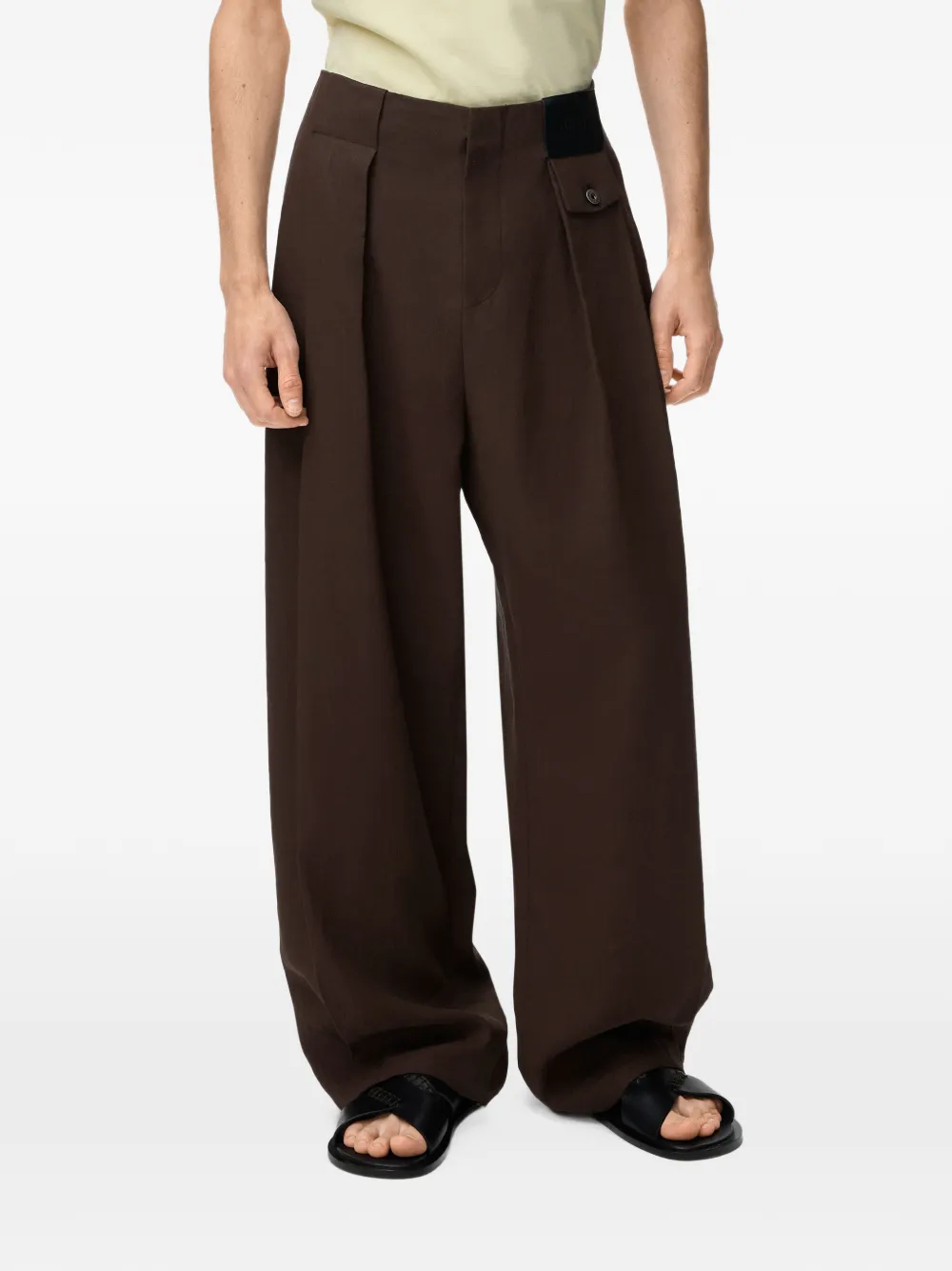 LOEWE Broek met logopatch Bruin