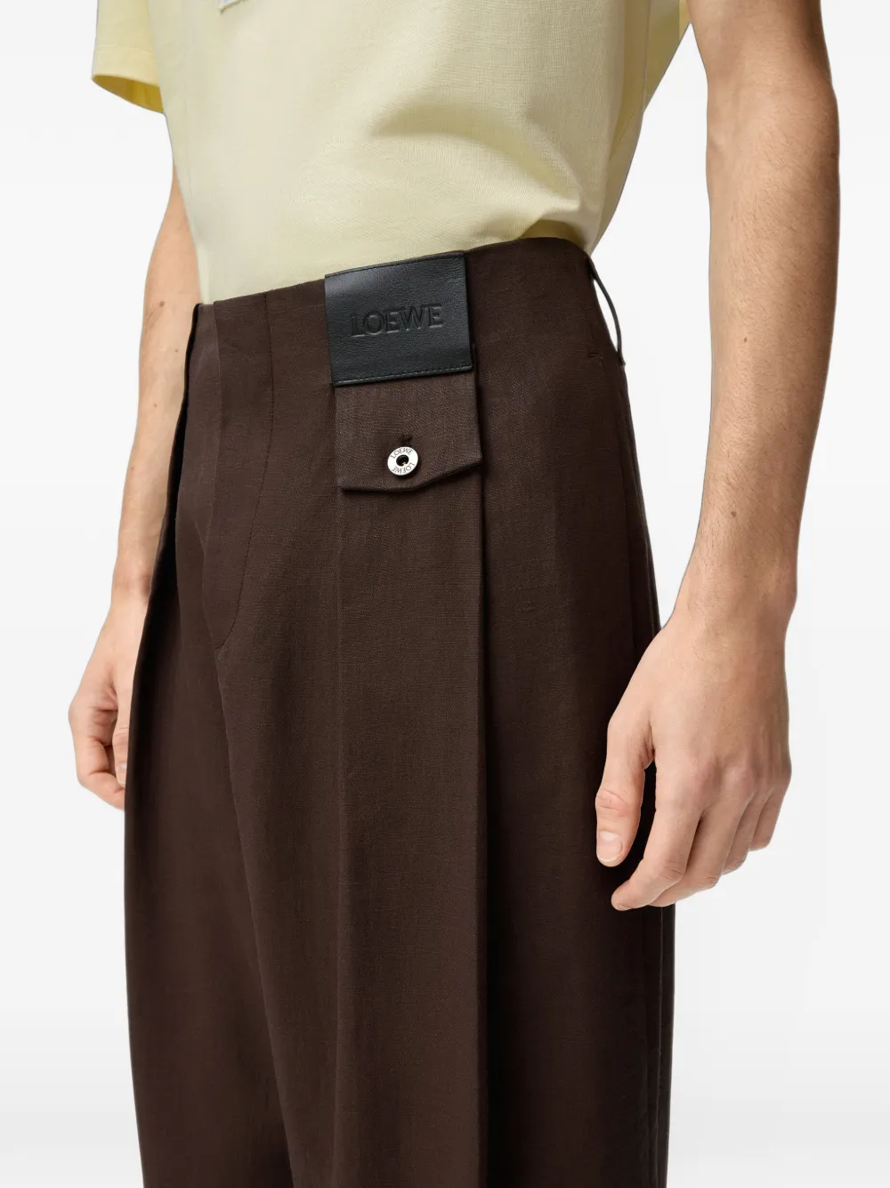 LOEWE Broek met logopatch Bruin