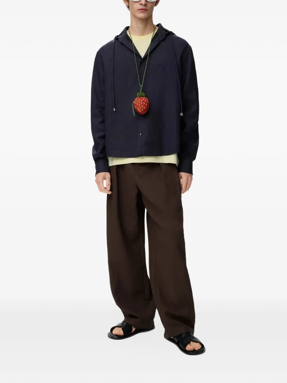 LOEWE Broek met logopatch Bruin