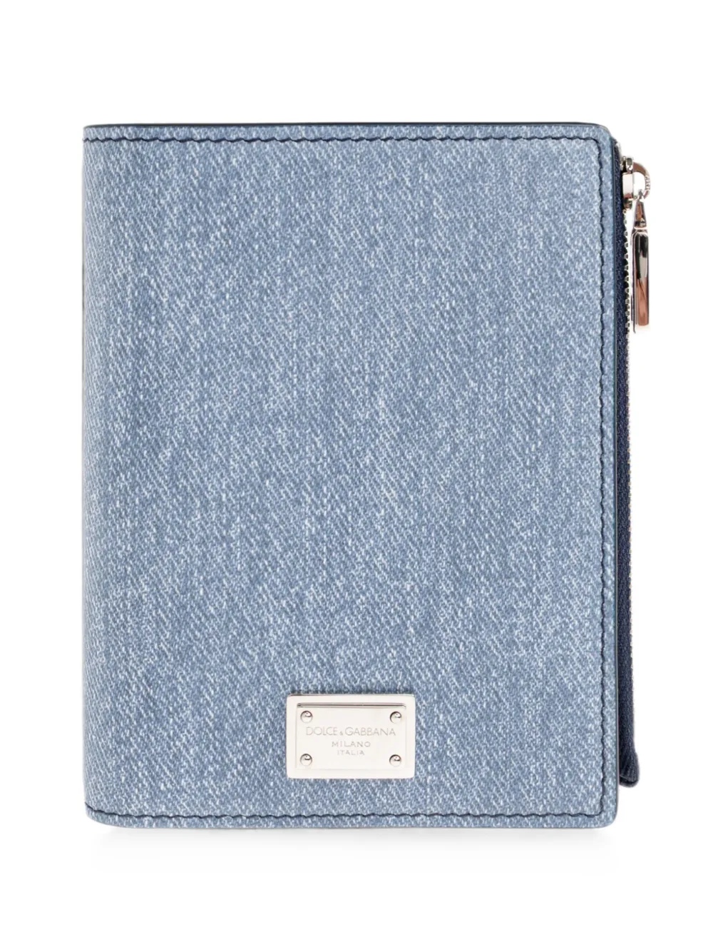 Dolce & Gabbana Portafoglio in pelle con placca logo - Blu