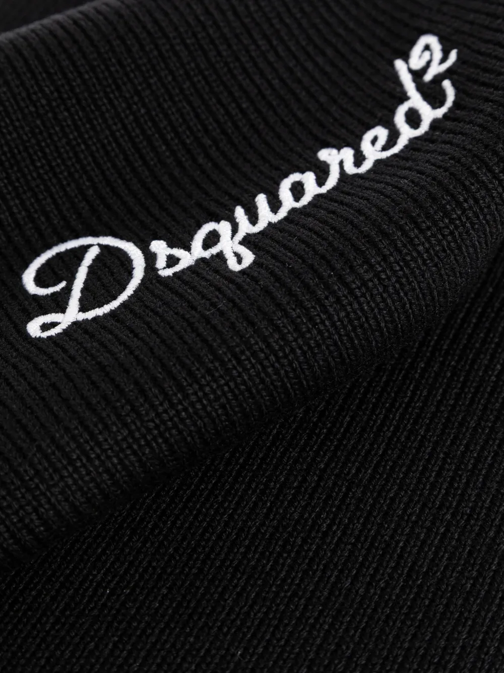 DSQUARED2 Sjaal met geborduurd logo Zwart