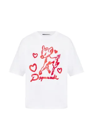 DSQUARED2 1995 Embroidered Loose Fit T-shirt | White | FARFETCH OM