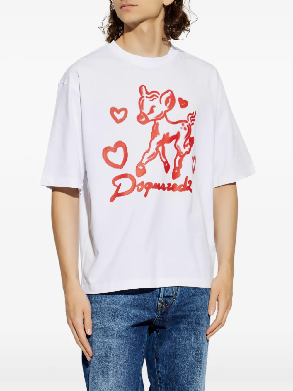 DSQUARED2 Ruimvallend T-shirt Wit