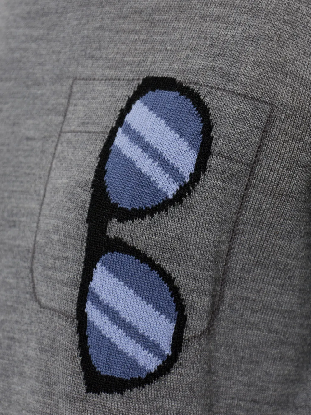 Moschino Trui met intarsia zonnebril en zakdetail Grijs