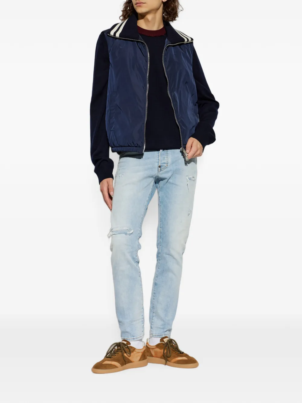 DSQUARED2 D2 College wollen trui met logo-patch Blauw