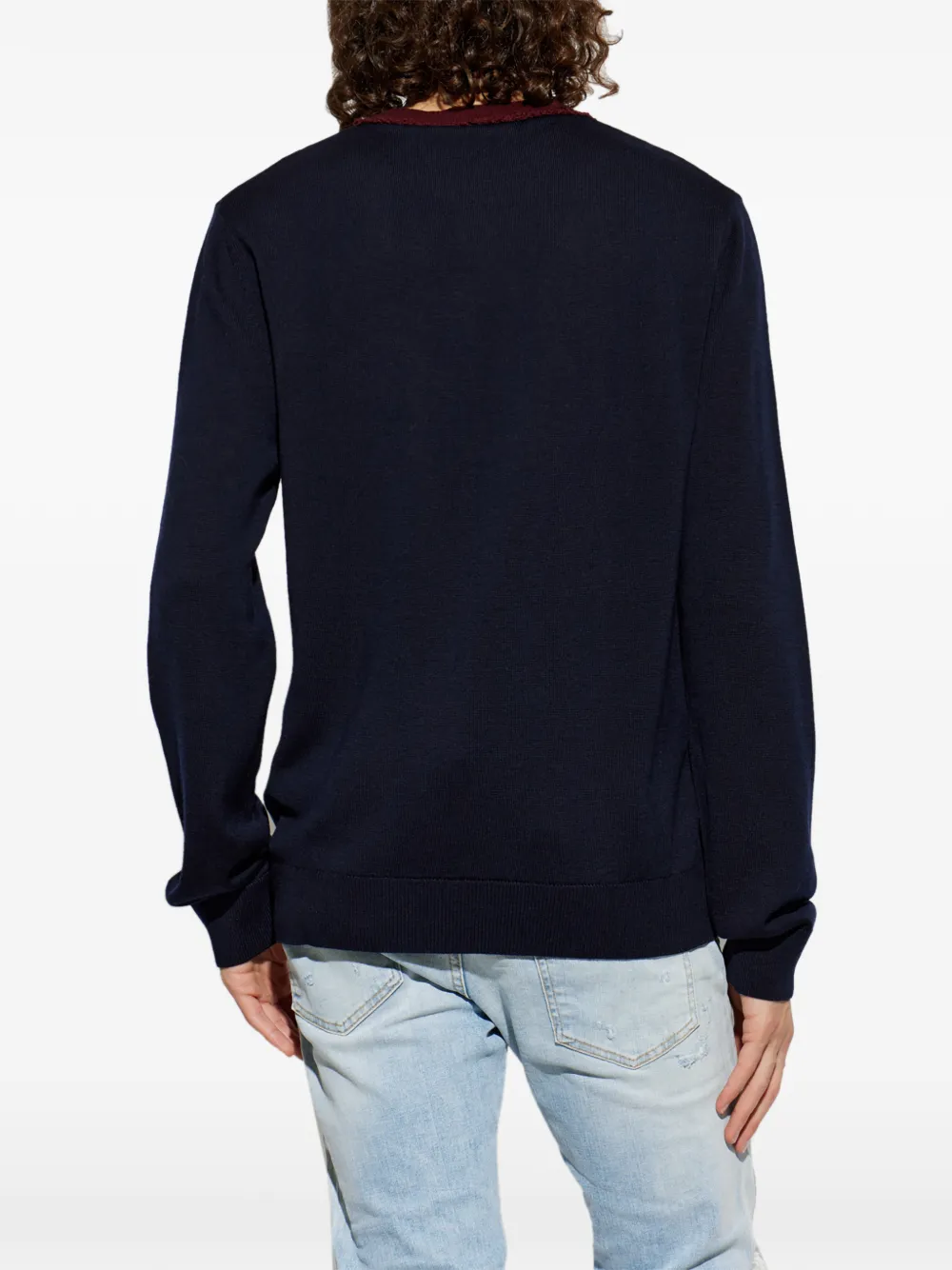 DSQUARED2 D2 College wollen trui met logo-patch Blauw