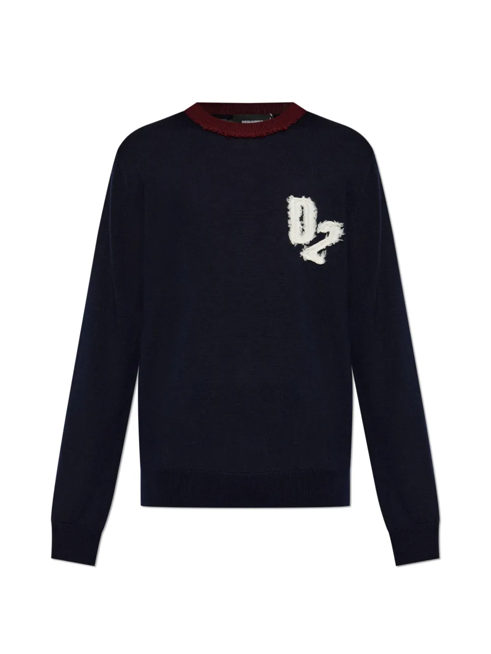 DSQUARED2 D2 College logo-patch wool sweater | Blue | Image 1