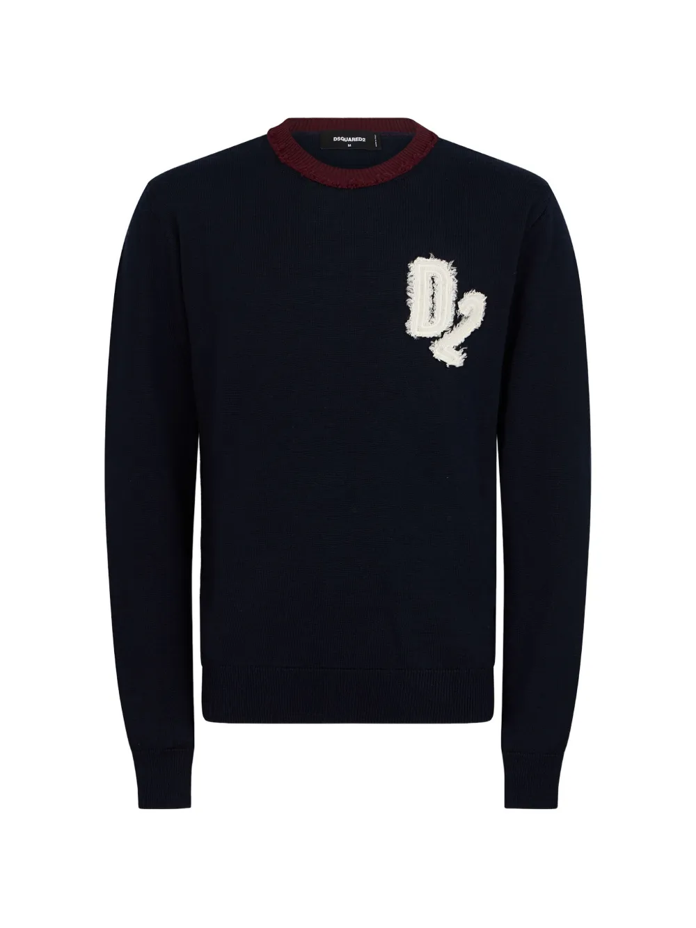 DSQUARED2 D2 College logo-patch wool sweater - Blu