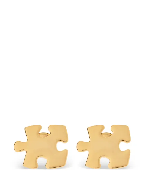 Moschino puzzle-piece clip-on earrings