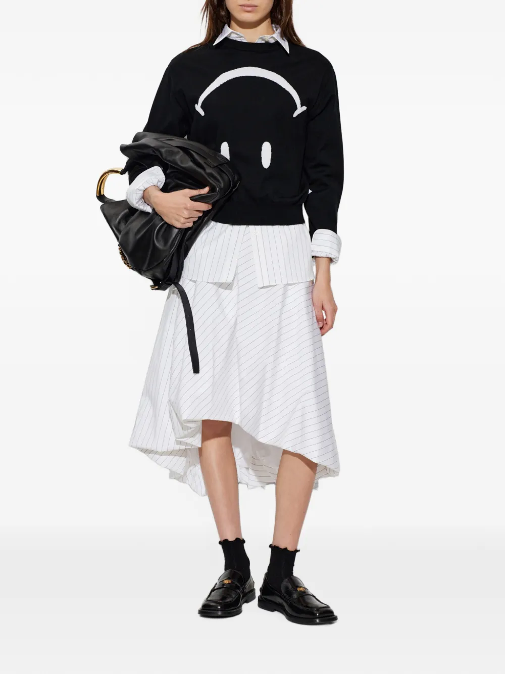 Moschino x Smiley intarsia trui Zwart