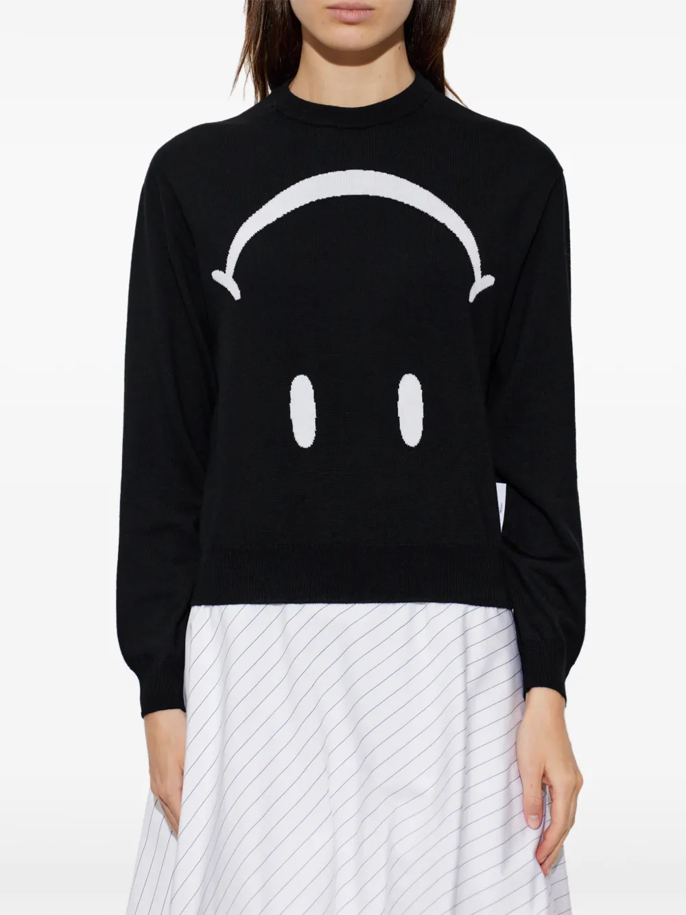 Moschino x Smiley intarsia trui Zwart