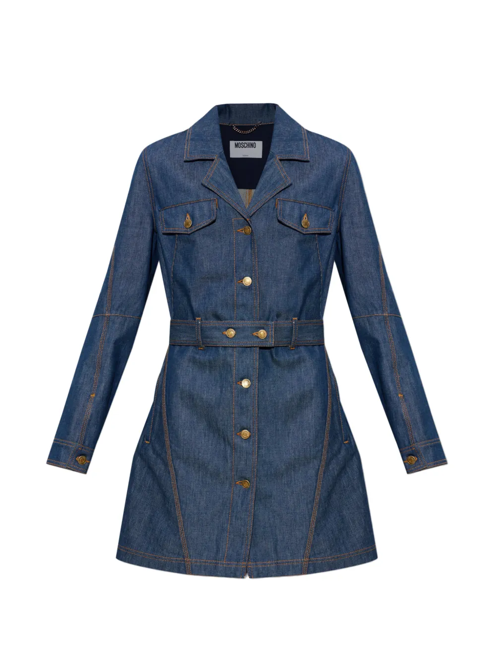 Moschino Minikleid mit Gürtel - Blau