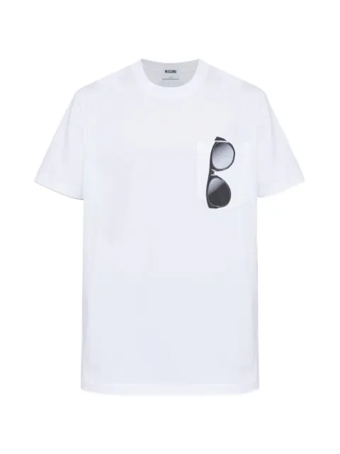 Moschino sunglasses-print chest-pocket T-shirt