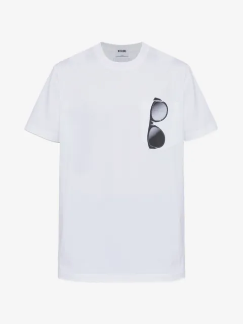 Moschino sunglasses-print chest-pocket T-shirt
