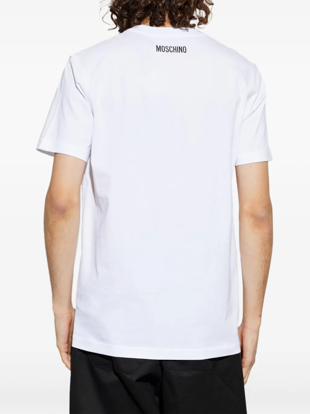 Moschino T-shirt met zonnebril-print en borstzak Wit