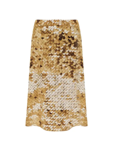 Moschino printed-sequin silk midi skirt