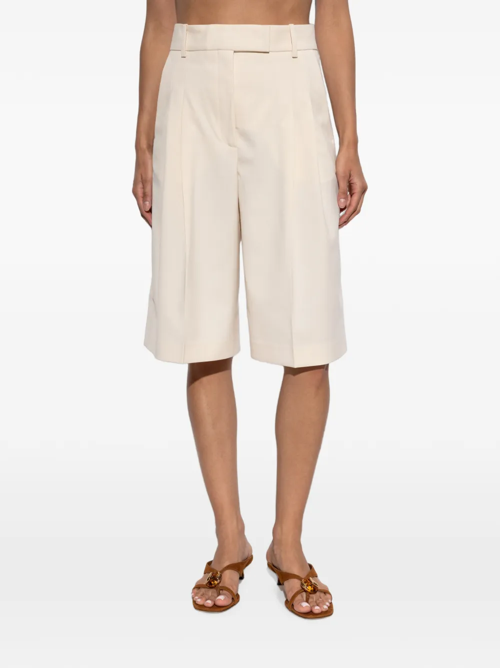 By Malene Birger Cymbaria shorts met plooien Wit