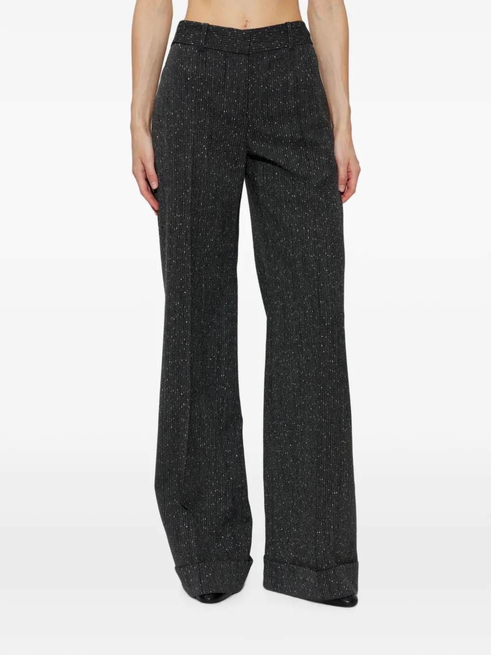Alexander McQueen Broek met gesmockt detail en omgeslagen pijpen Grijs