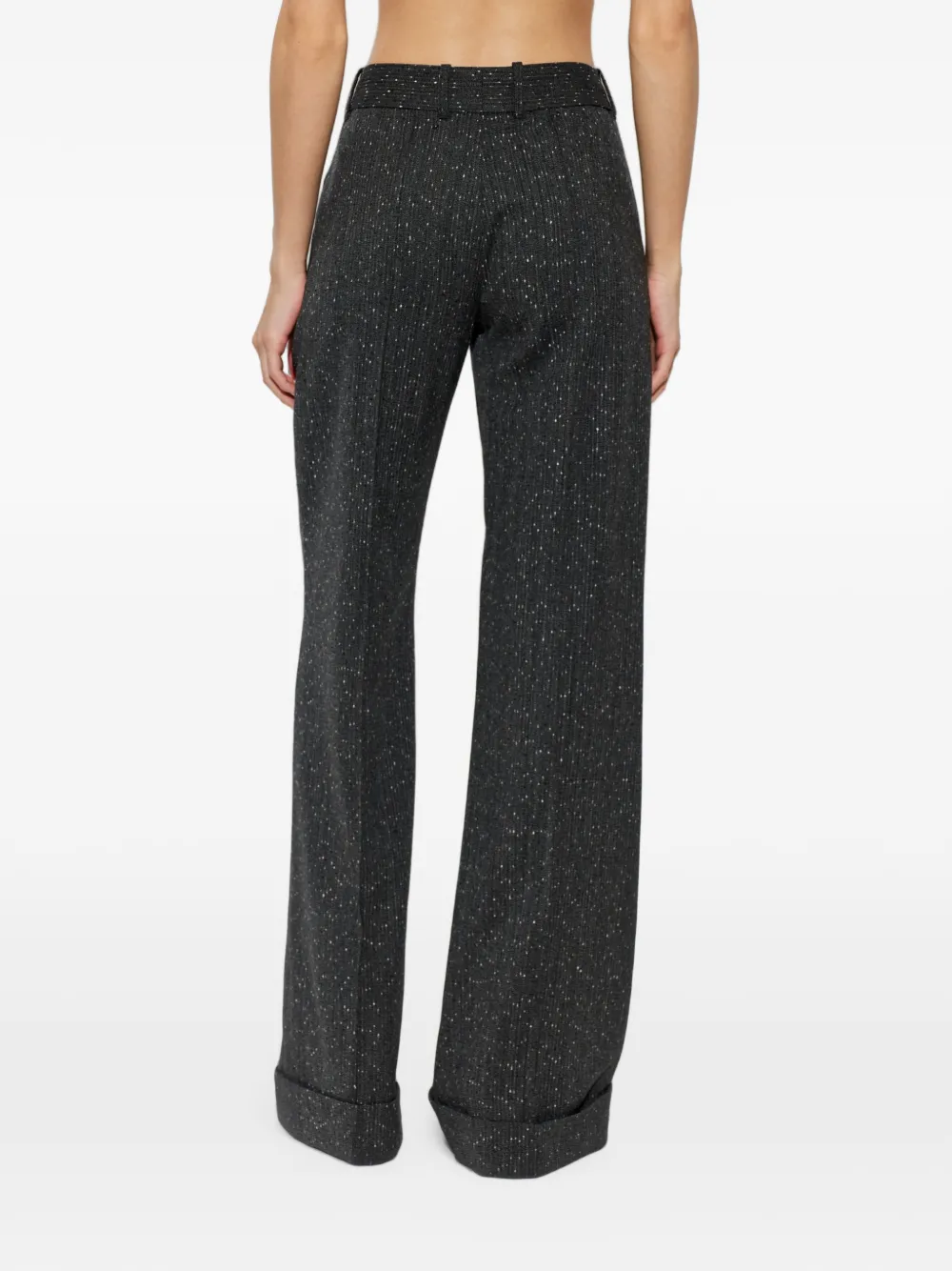 Alexander McQueen Broek met gesmockt detail en omgeslagen pijpen Grijs