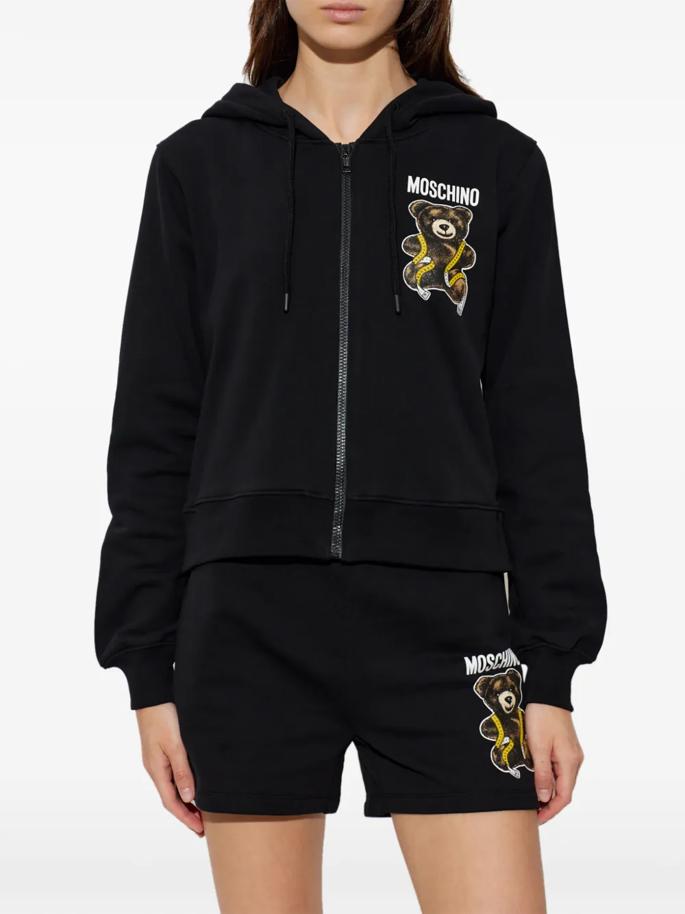 Moschino Hoodie met teddybeerprint Zwart