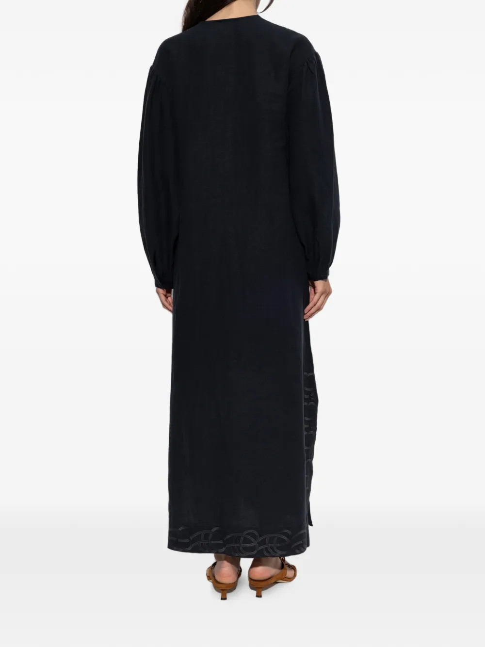 By Malene Birger Louise maxi-jurk met borduurwerk Zwart