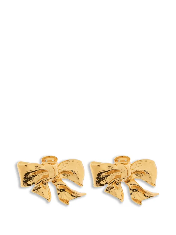 Moschino Bow-detail Clip-on Earrings in Gold