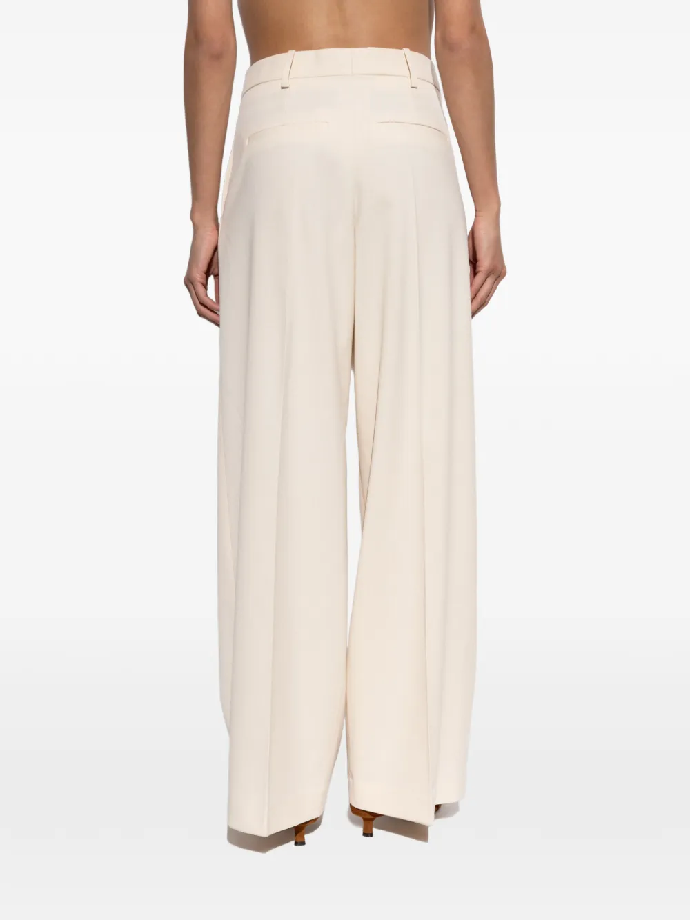 By Malene Birger Taalia plooibroek met wijde pijpen Beige
