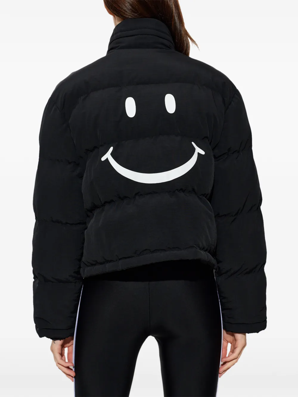Moschino Gewatteerd jack met logoprint Zwart
