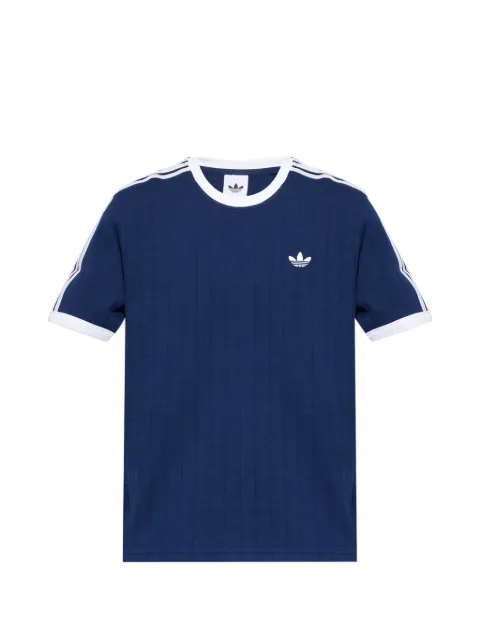 adidas Drop Needle embroidered-logo striped T-shirt