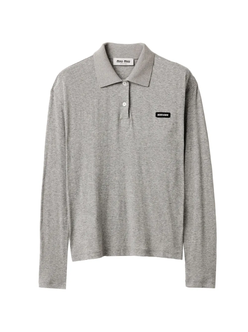 Miu Miu ribbed jersey polo shirt - Grey
