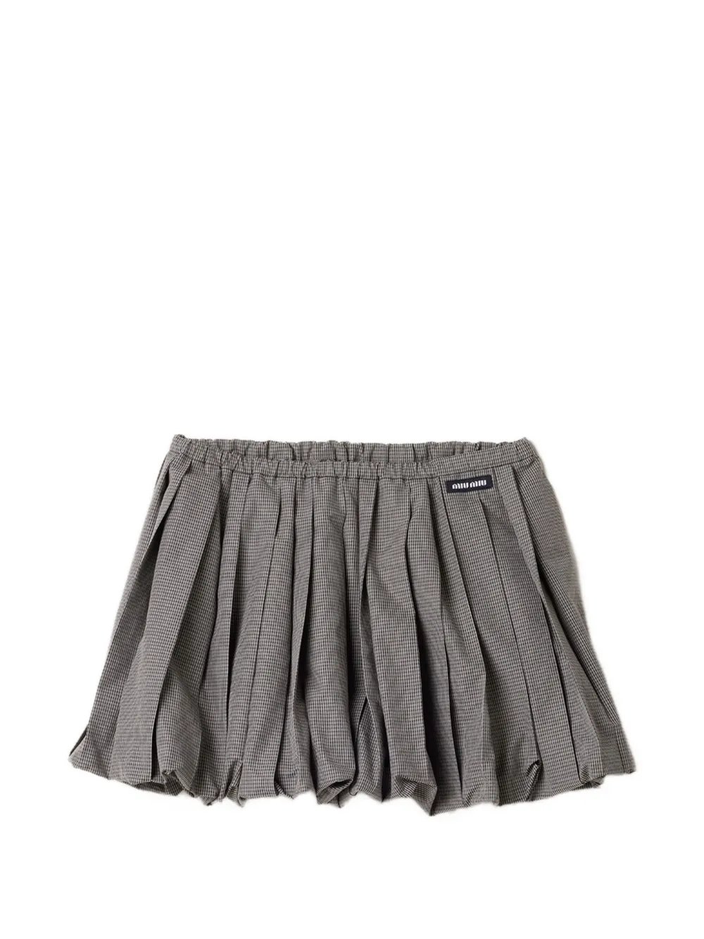Miu Miu pleated gingham check skirt - Grau
