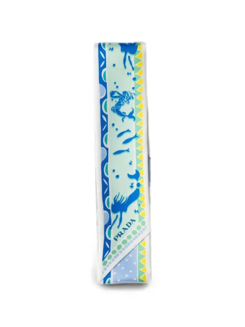 Prada printed silk twill skinny scarf
