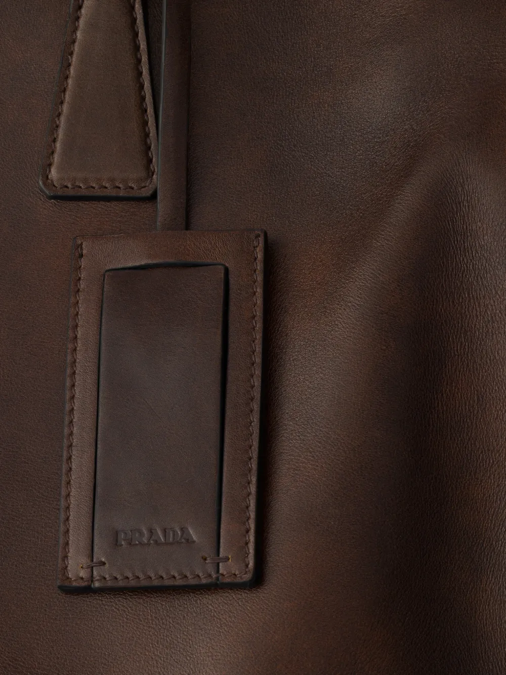 Prada Leren shopper Bruin
