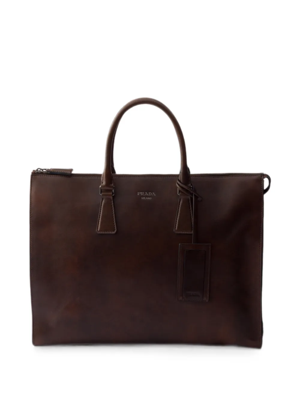 Prada Leren shopper Bruin