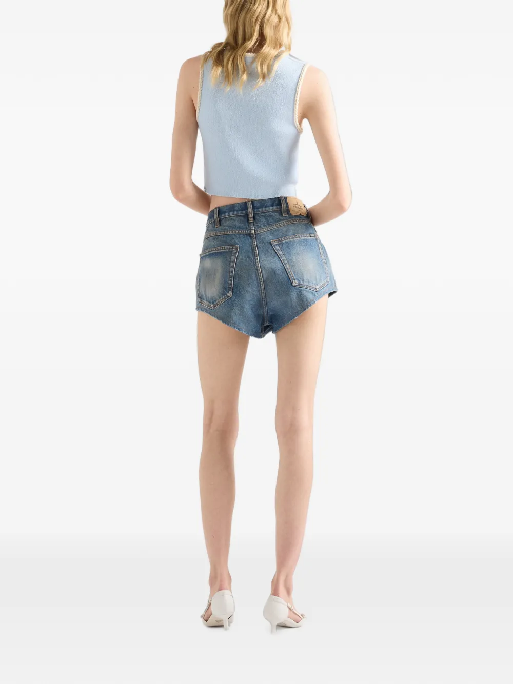 Prada Katoenen cropped top Blauw