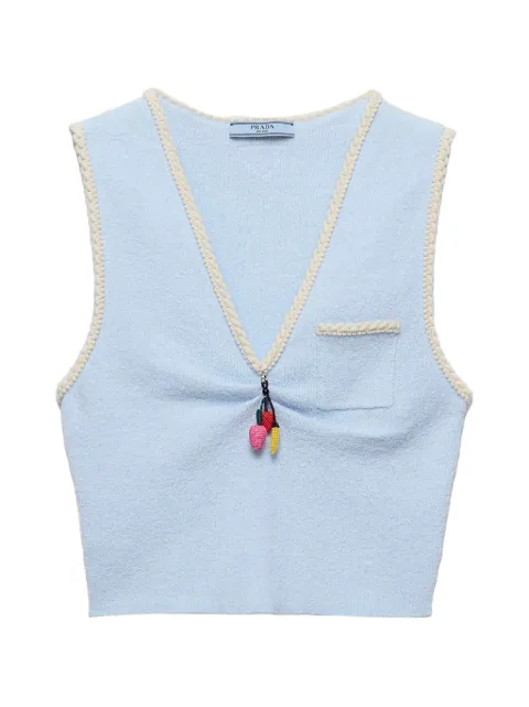 Prada cotton bouclé crop top