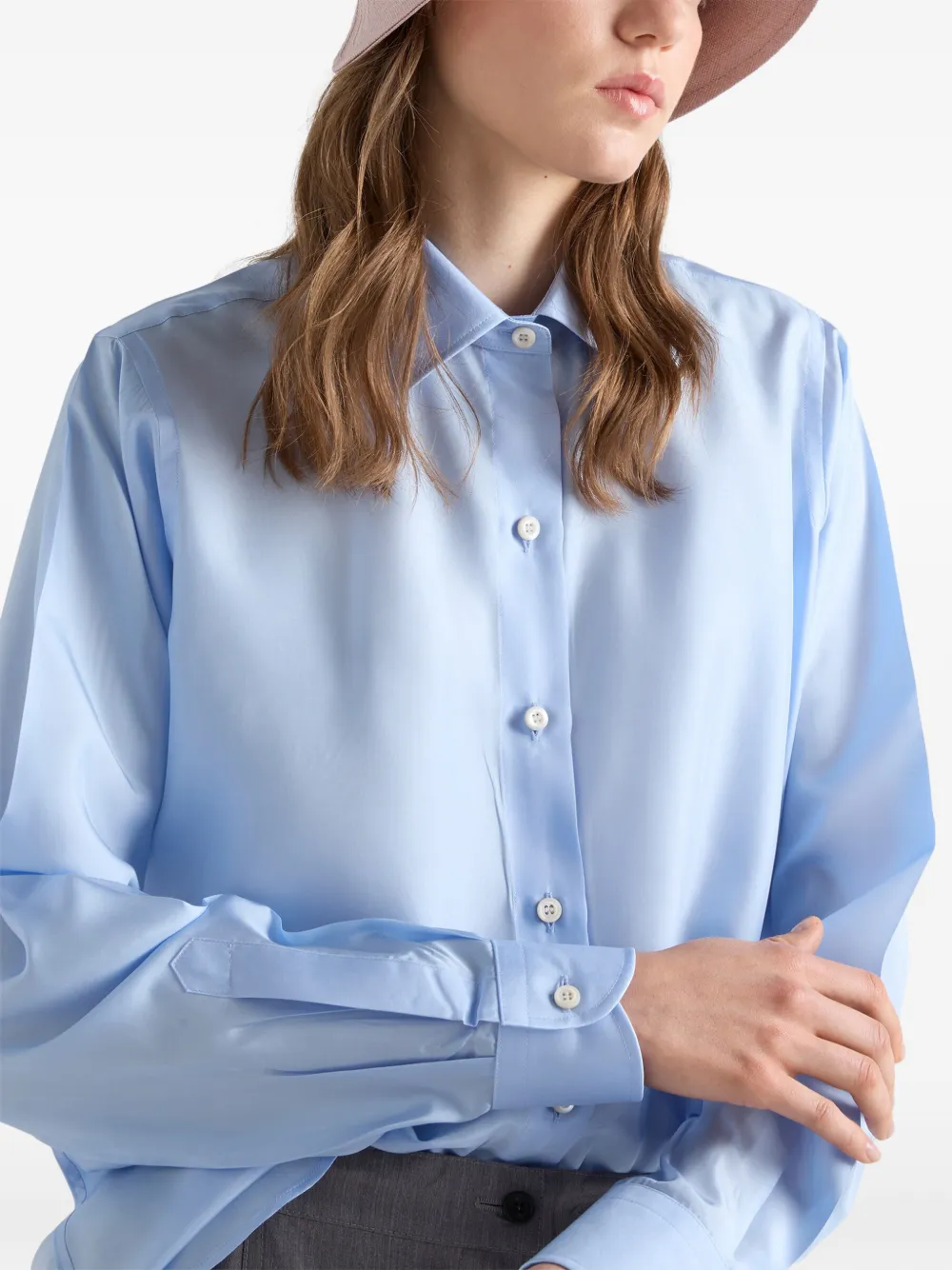 Prada Zijden popeline blouse Blauw